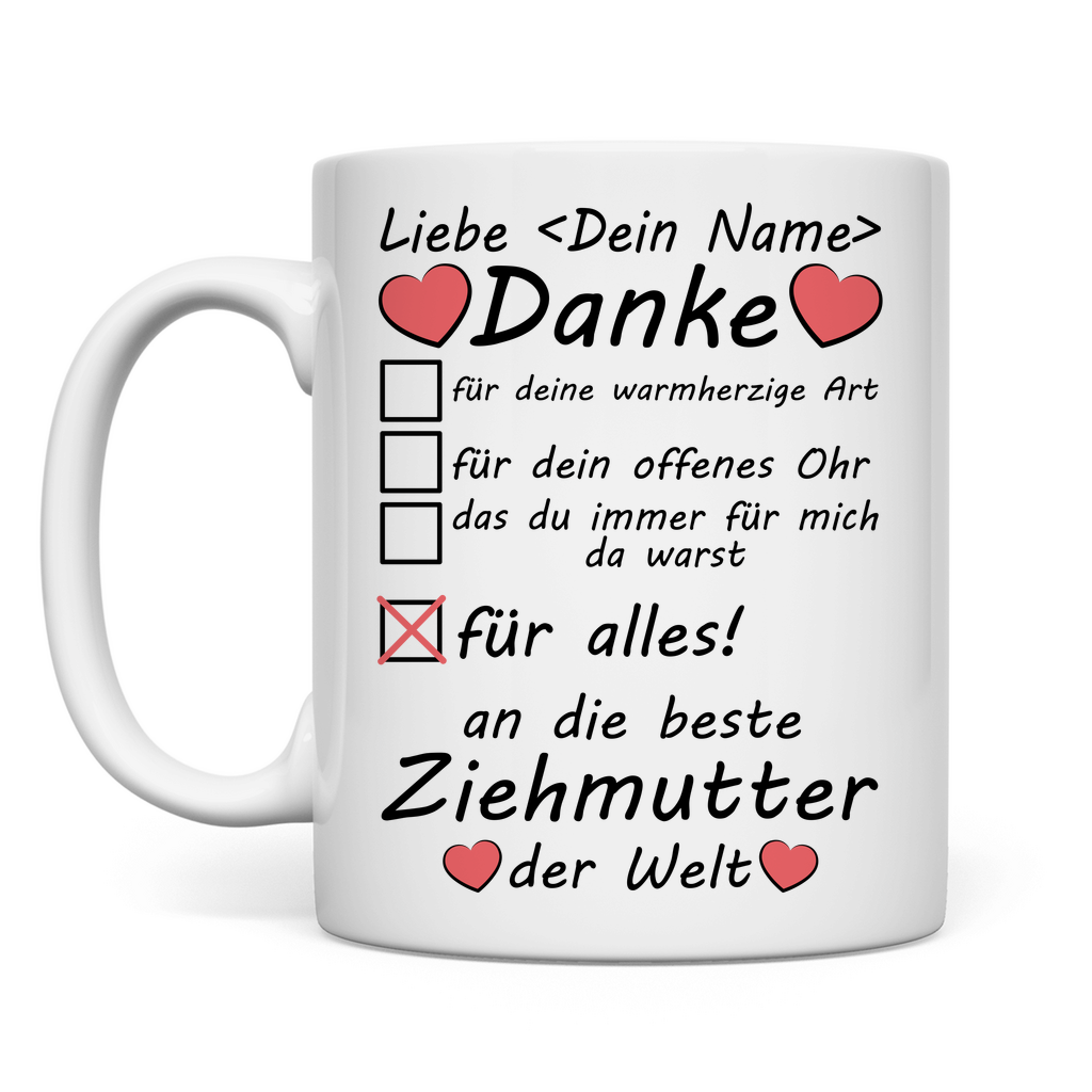 Beste Ziehmutter der Welt | Danke Geschenk tasse