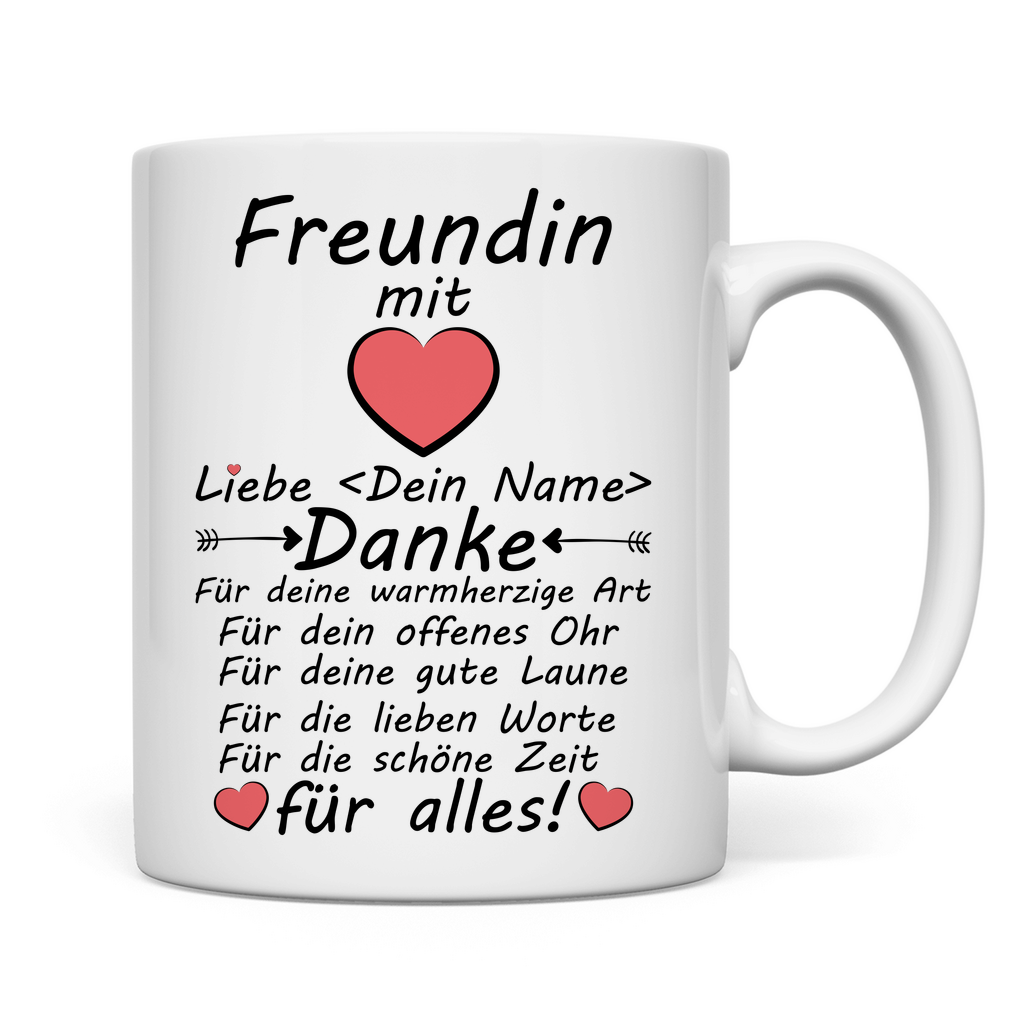 Sehr Gute Freundin | Danke sagen Geschenk Tasse rückseite