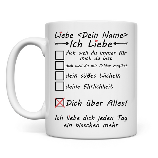 Ich liebe dich jeden Tag l Valentinstag Geschenk Freundin Tasse