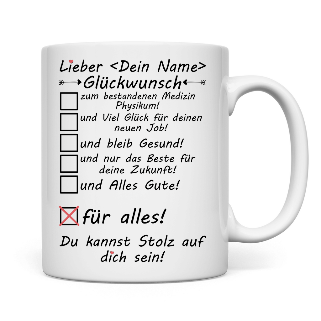Physikum Medizin bestanden | Geschenk Mann Tasse rückseite