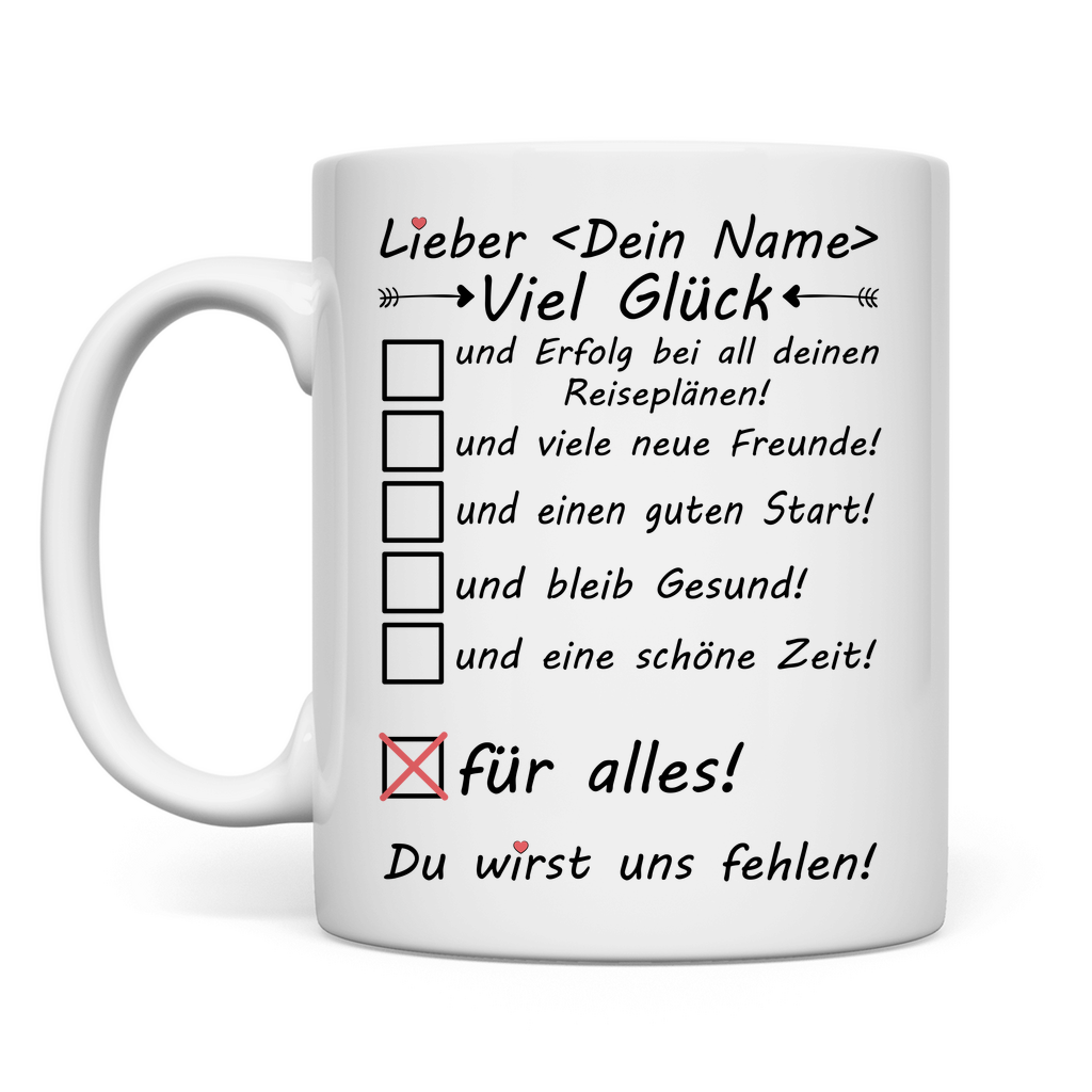 Backpacker Abschiedsgeschenk | Abschied Tasse Viel Glück