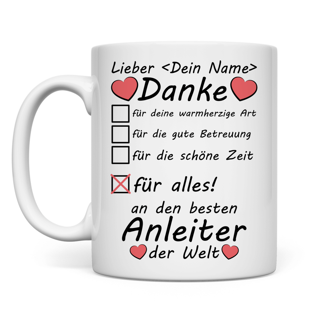 Bester Anleiter | Geschenk zum Abschied Tasse