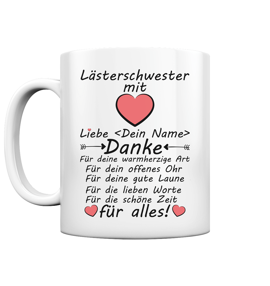 Lästerschwester Danke Geschenk - Personalisierte Dankeschön Tasse