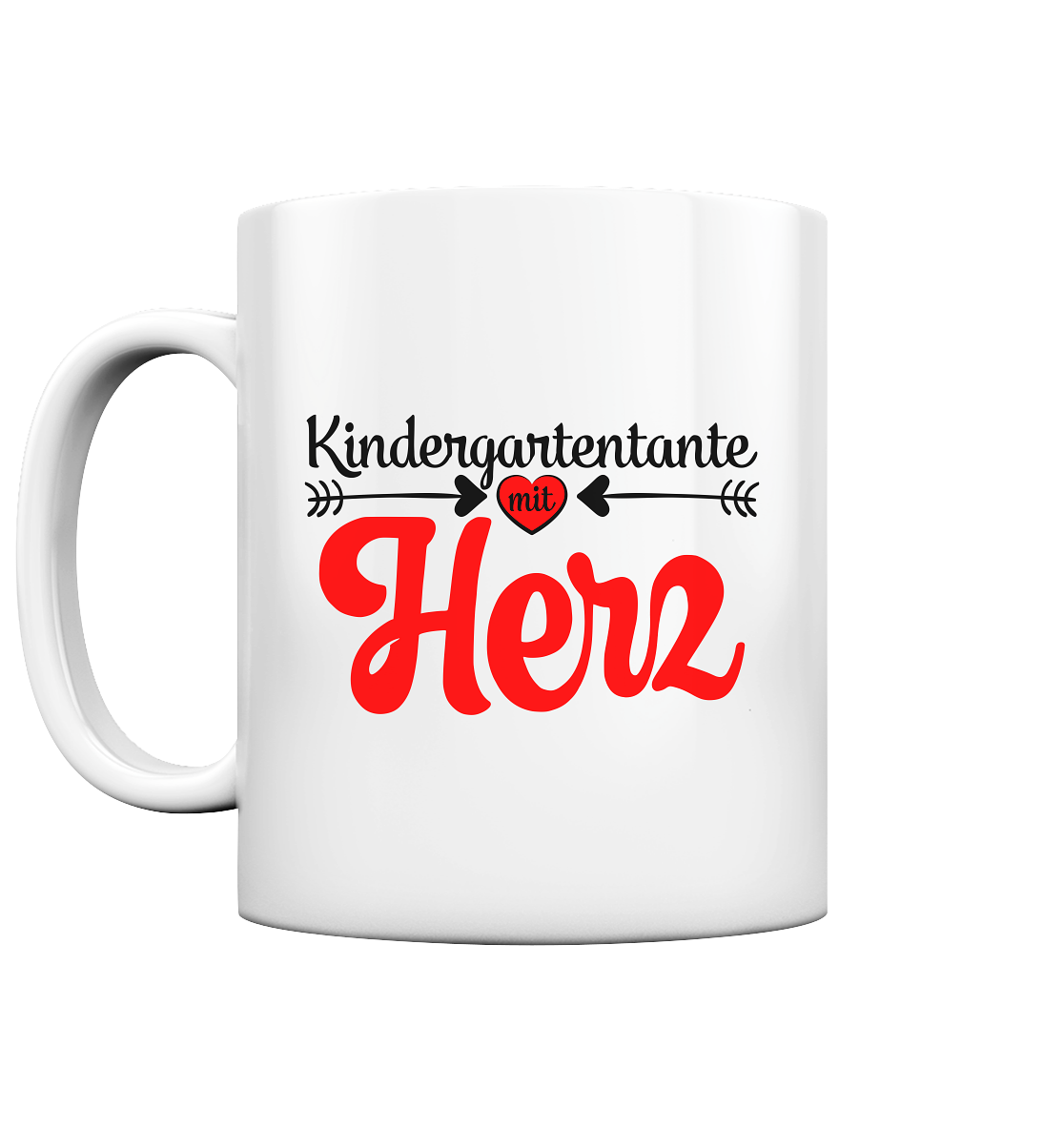 Kindergartentante Geschenk mit Herz - Tasse um Danke zu sagen