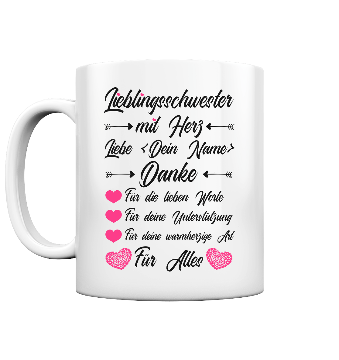 Danke Danksagung an meine Große Schwester Tasse 2