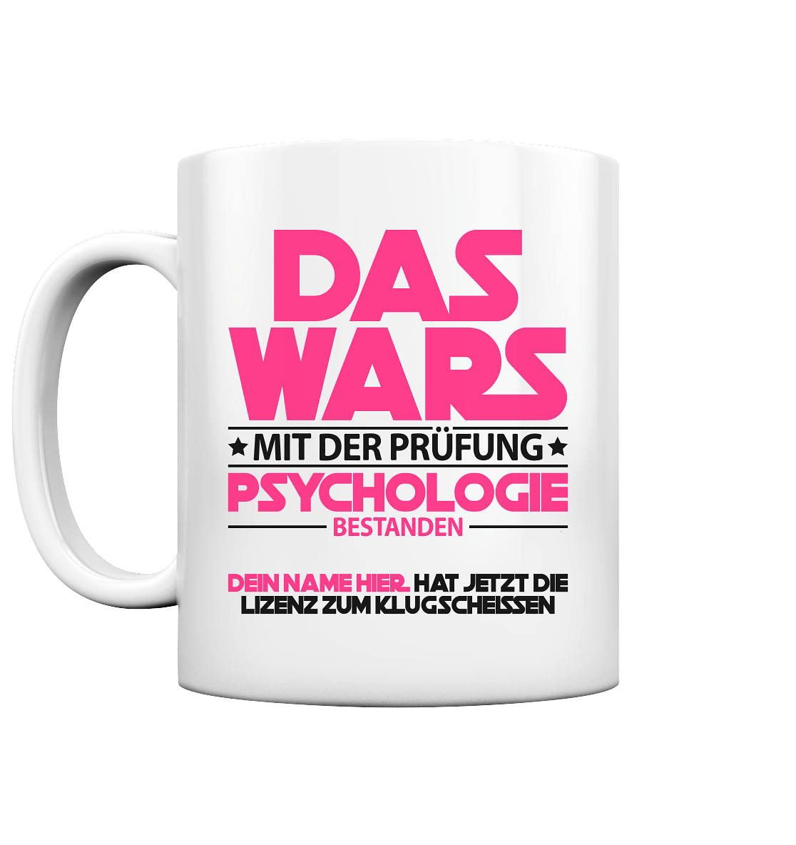 Doktortitel Psychologie | Geschenk zum Abschluss Tasse pink
