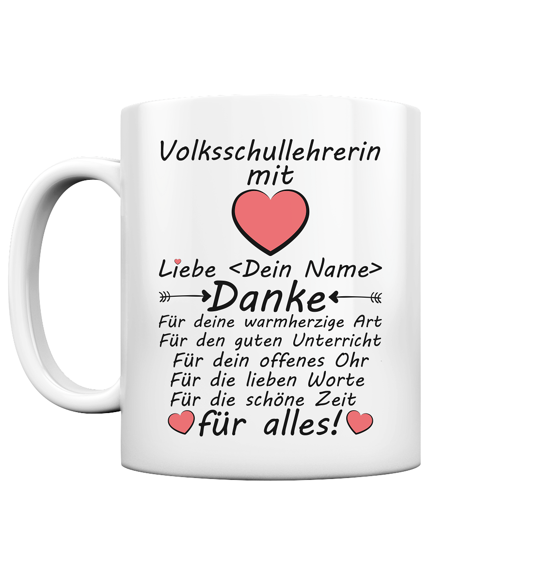 Abschiedsgeschenk Volksschullehrerin Tasse