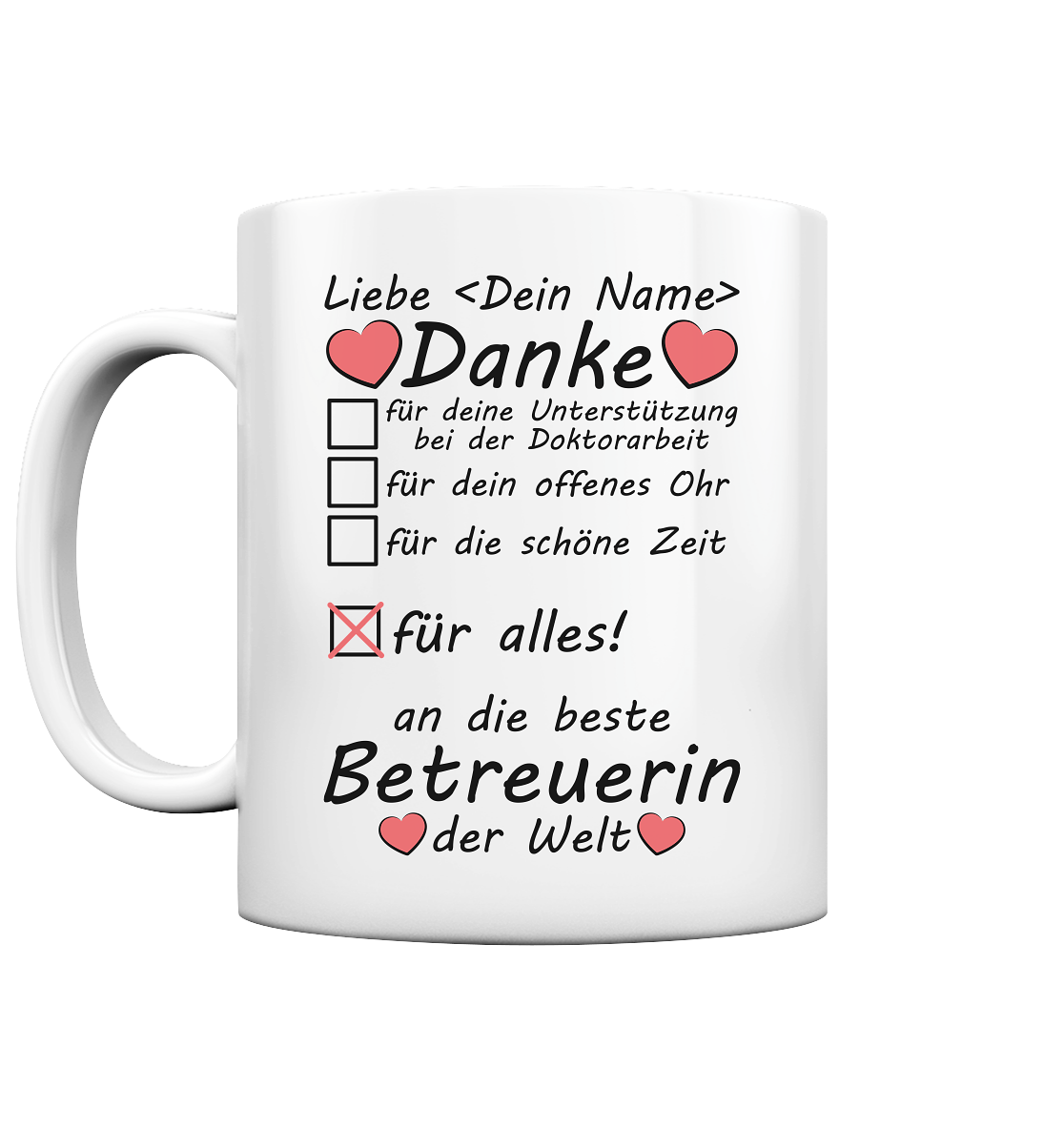 Betreuerin Doktorarbeit | Geschenk Danke für Alles