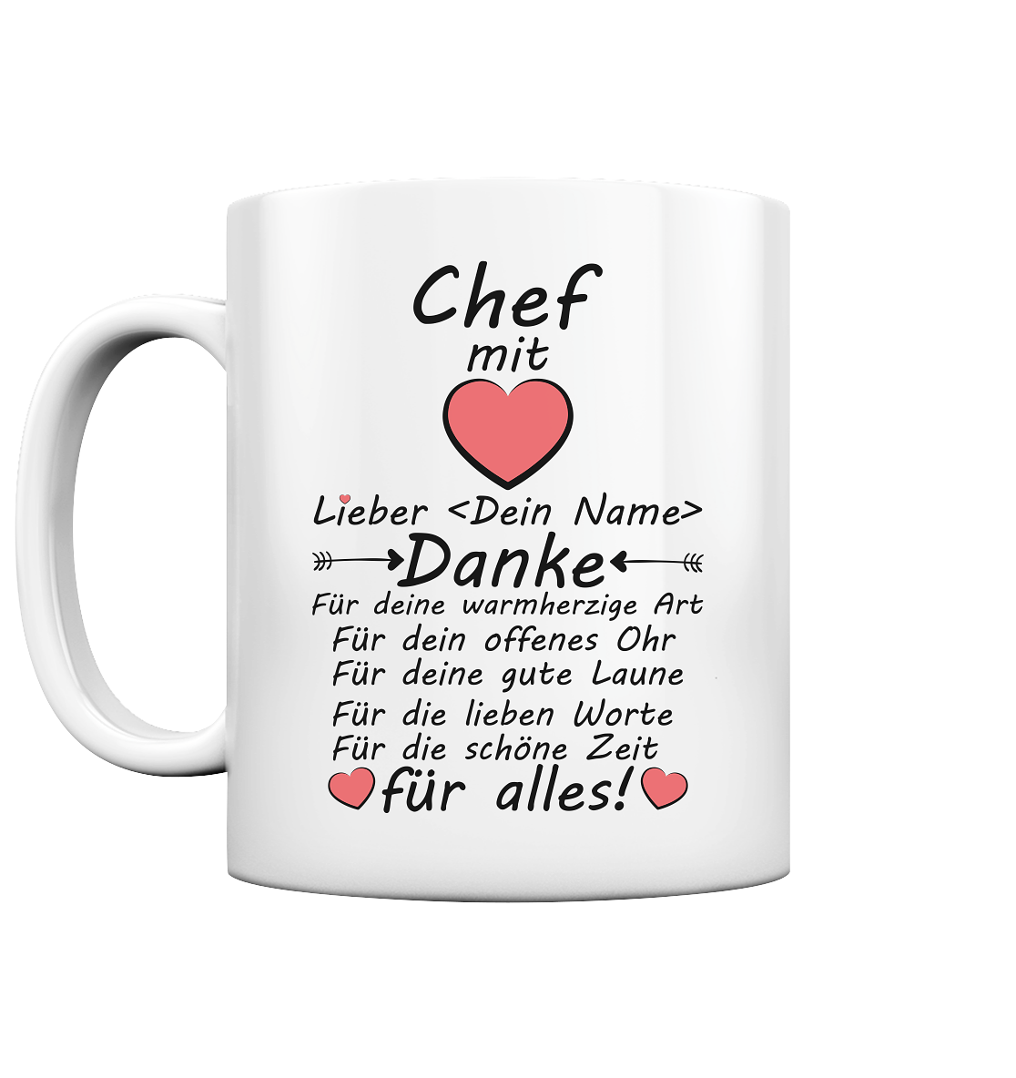 Dankesworte Danke Sagen Geschenk an den Chef Tasse 2
