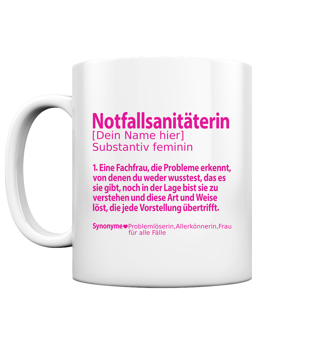 Notfallsanitäterin Rente Ruhestand Geschenk - Definition Tasse mit Namen