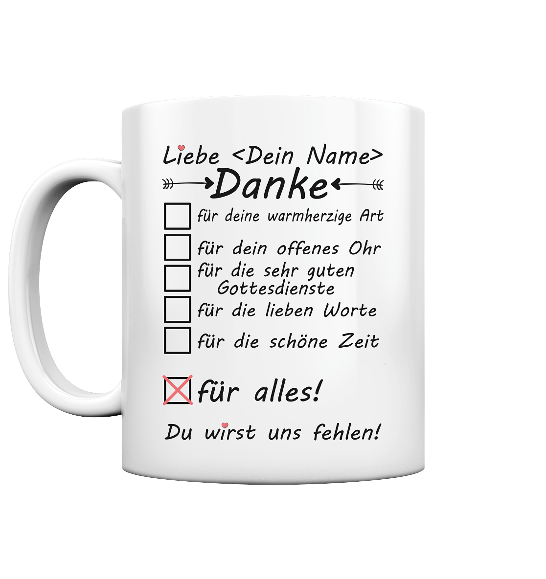 Abschiedsgeschenk Pastorin - Danke für Alles Tasse