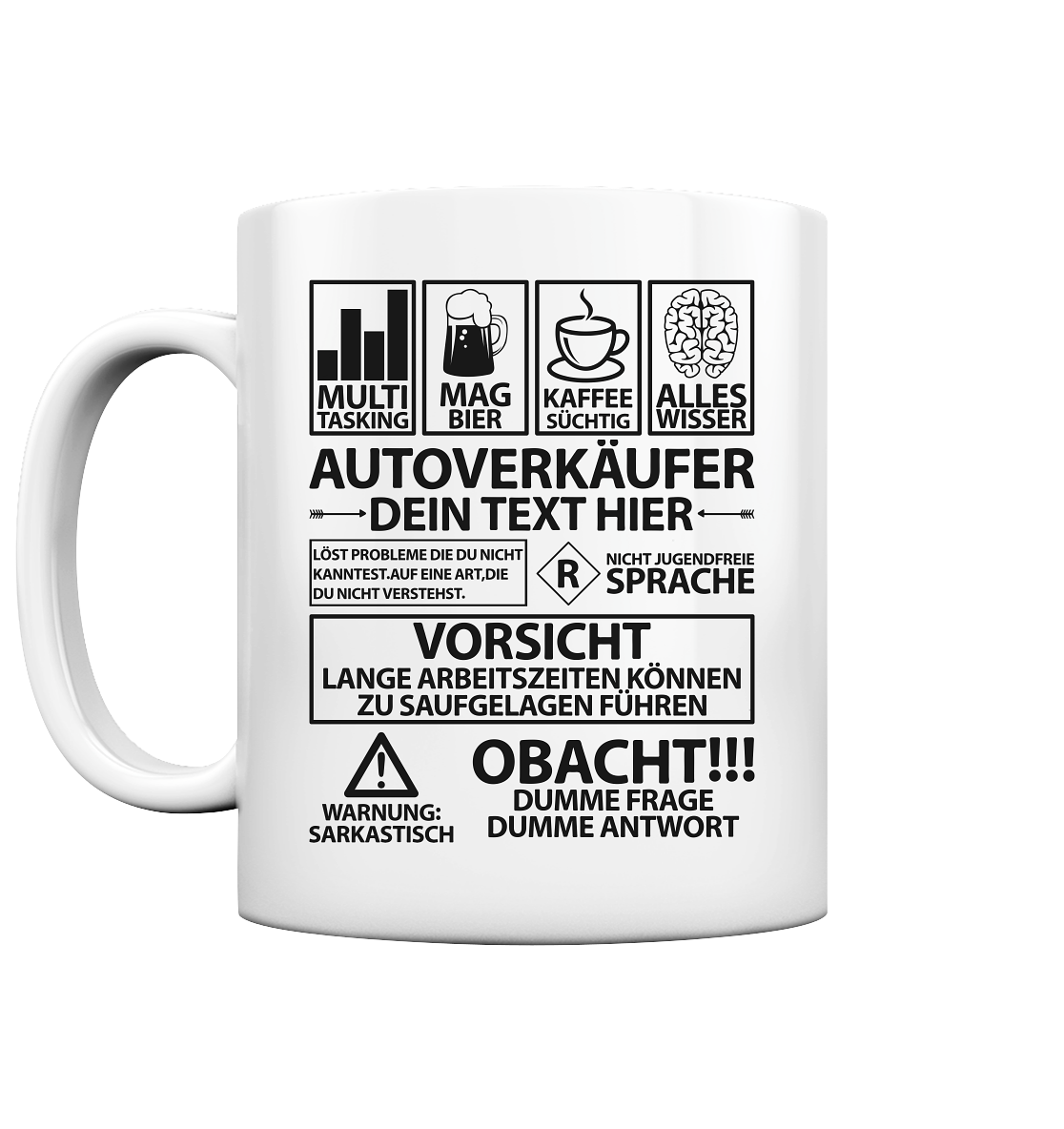 Geschenk für Autoverkäufer Autohaus - Lustige Danke Tasse Personalisiert 