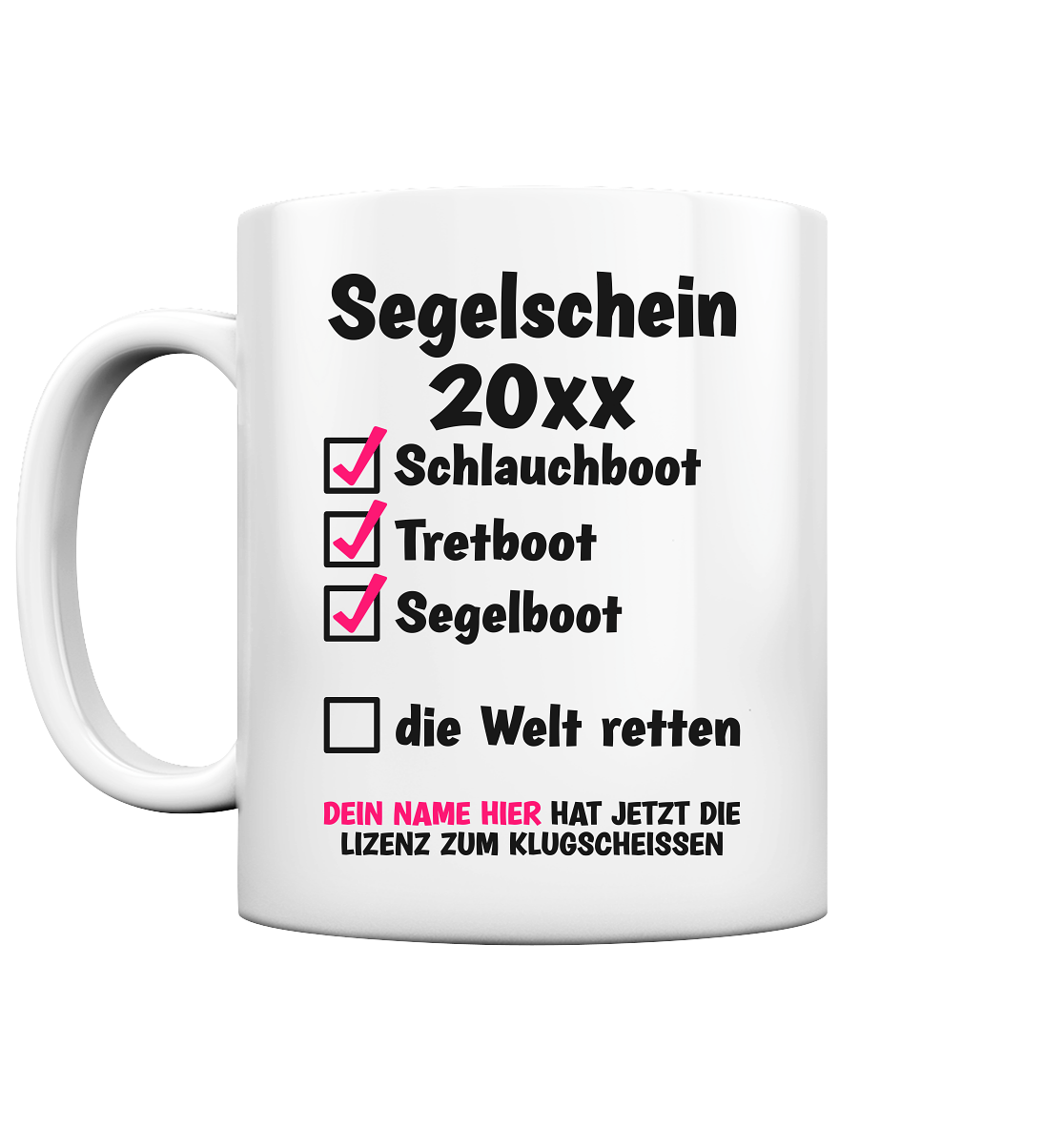 Segelprüfung bestanden | Geschenk | Tasse pink