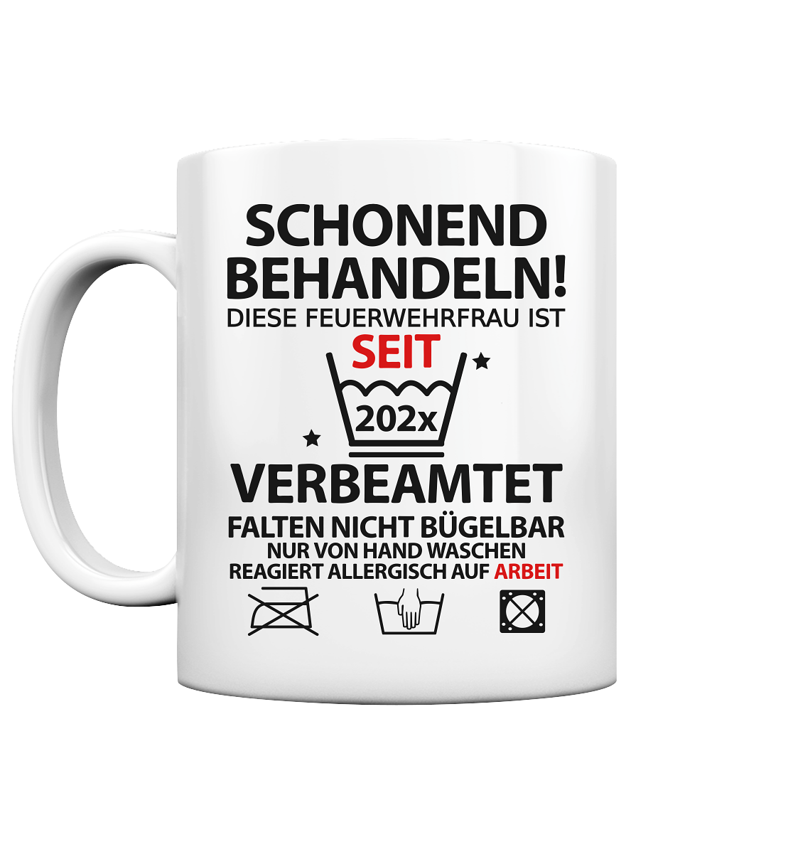 Feuerwehrfrau Verbeamtung Geschenk mit Wunschnamen