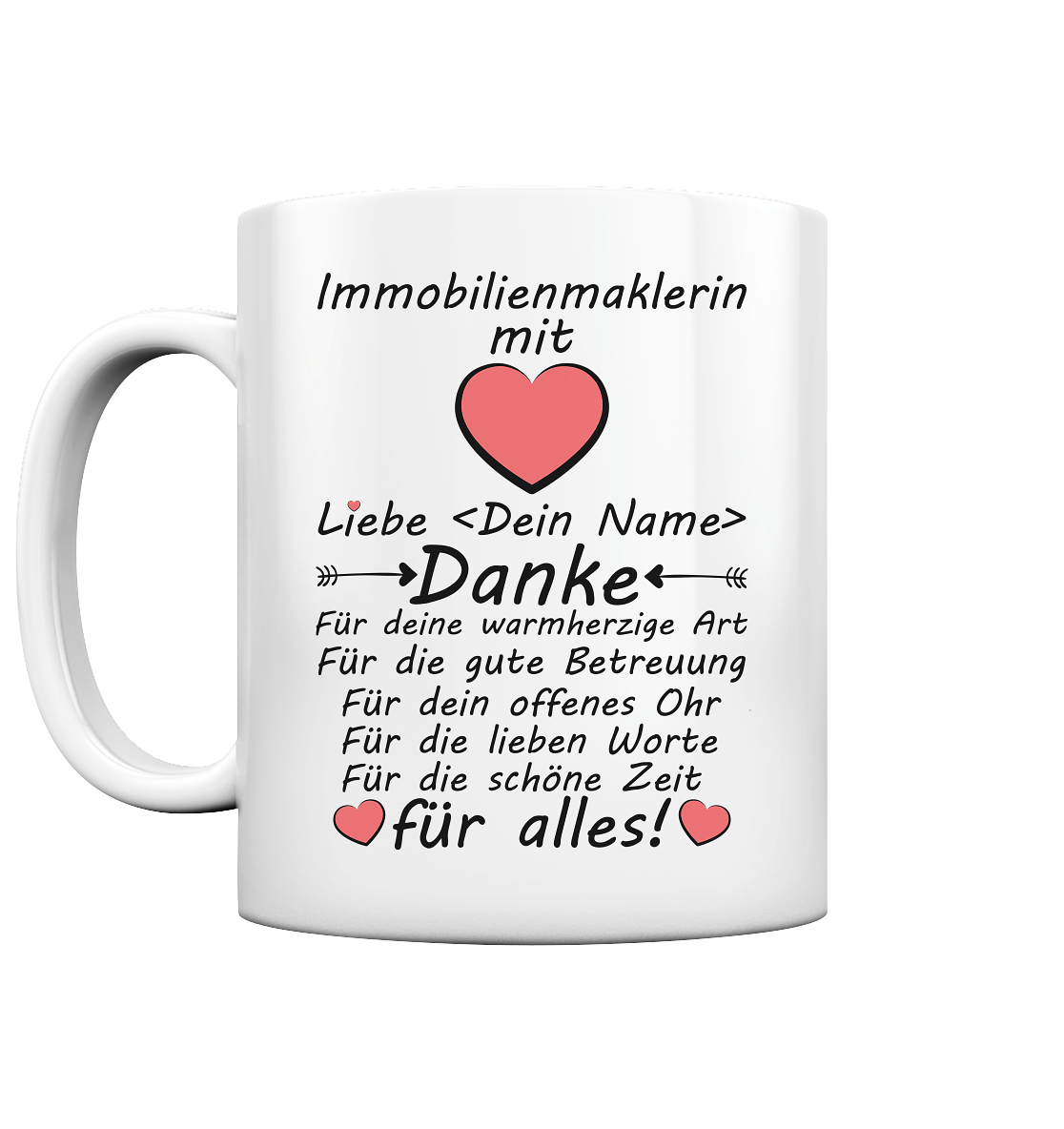 Danke Tasse an Immobilienmaklerin | Geschnekg