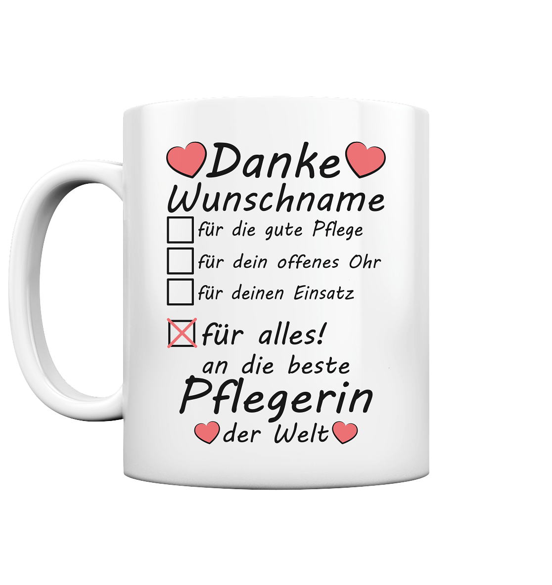 Dankeschön Danke Geschenk für Pflegepersonal Pflegerin Tasse