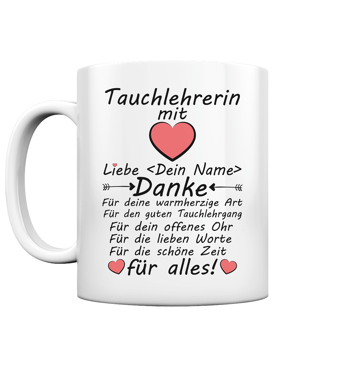 Tauchlehrerin | Danke Geschenk | für Tauchschule  Tasse