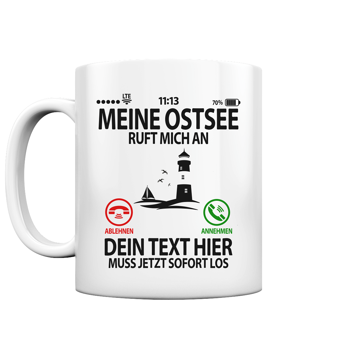 Ostseeliebhaber Geschenk - Personalisierbare Tasse  2