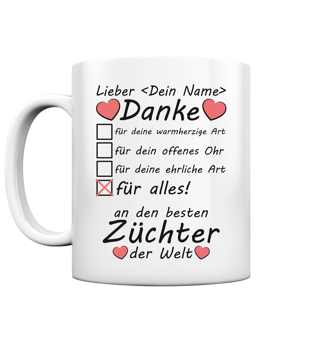 Dankeschön Züchter Tasse | Individuelles Geschenk
