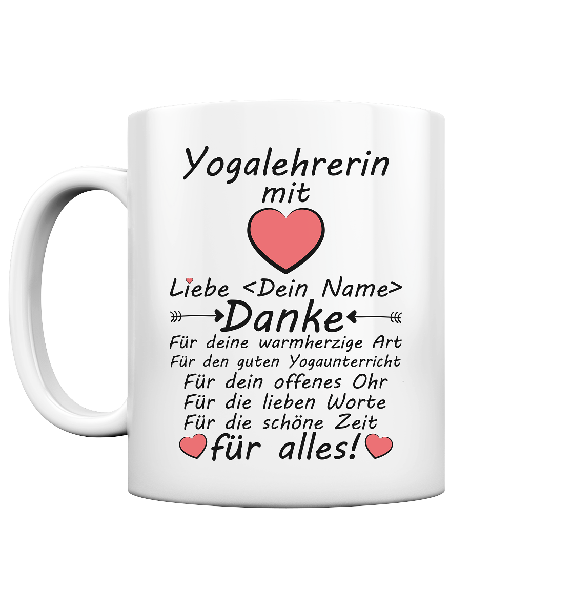 Danke an Yogalehrerin | Personalisierte Tasse 