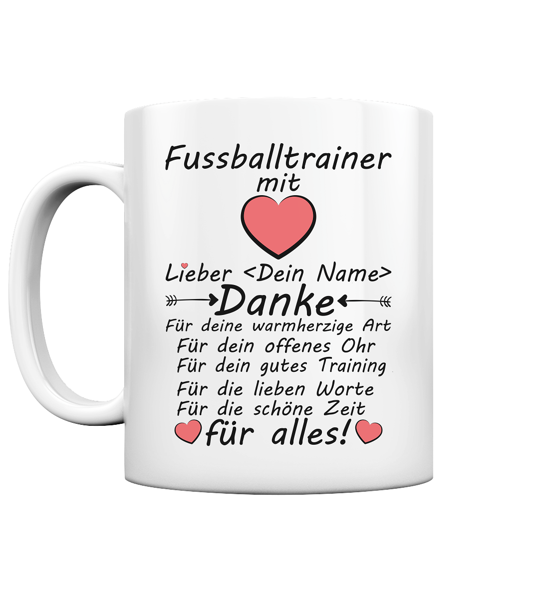 Dankeschön Geschenk für Fußball Trainer - Tasse Personalisiert