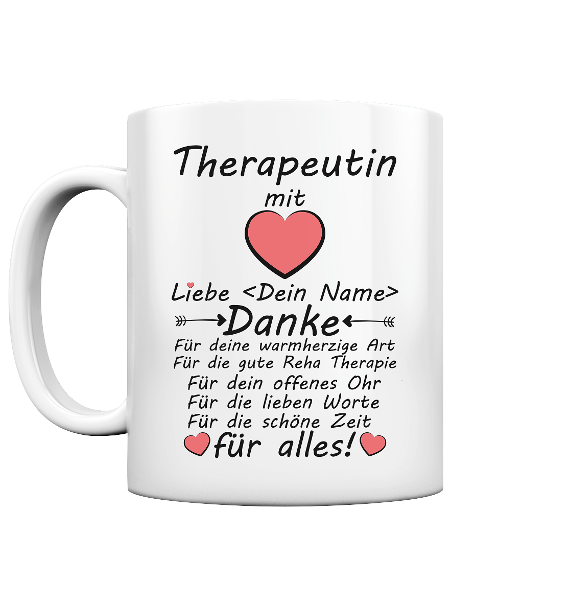 Danke Sagen an Reha Therapeutin  | Tasse