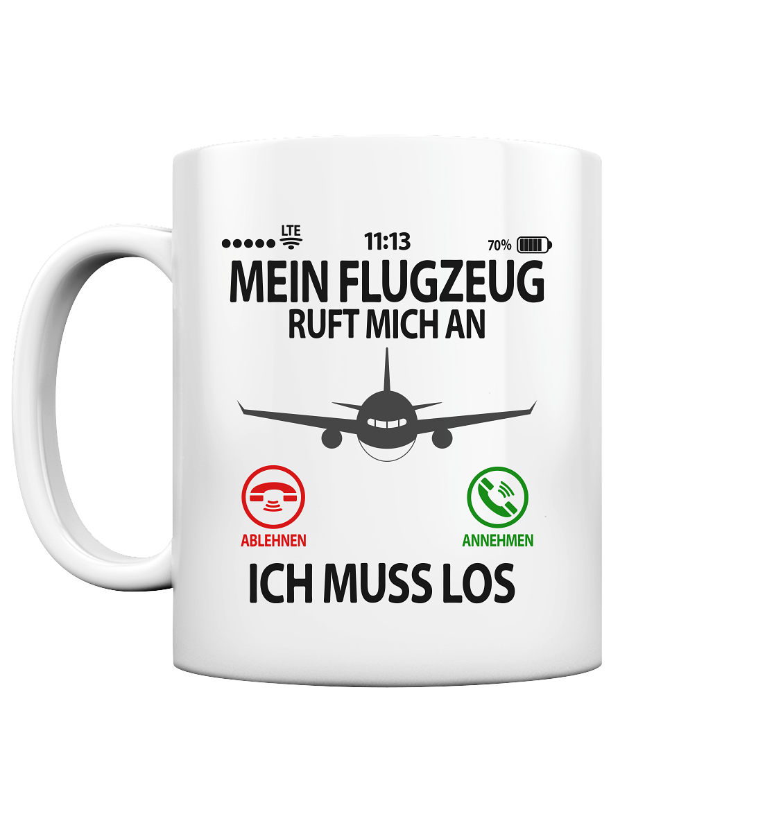 Geschenk für Flugzeugbegeisterte - Lustige Tasse mit Witzigen Spruch  ruft an 