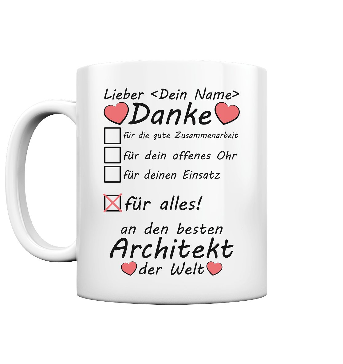 Architekt Danke sagen | Richtfest Geschenk  tasse