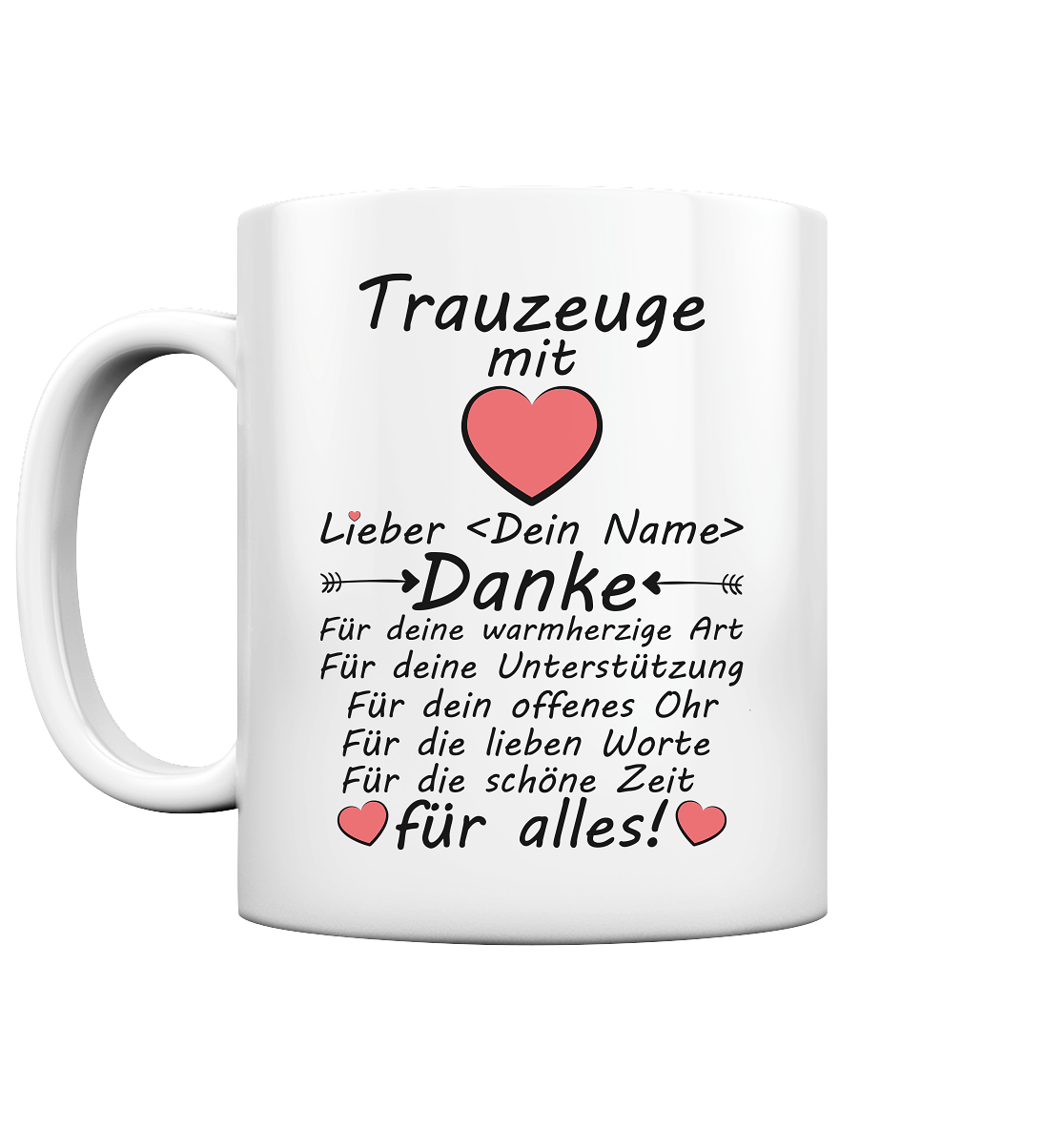 Danksagung Danke Sagen an trauzeuge Geschenk Tasse