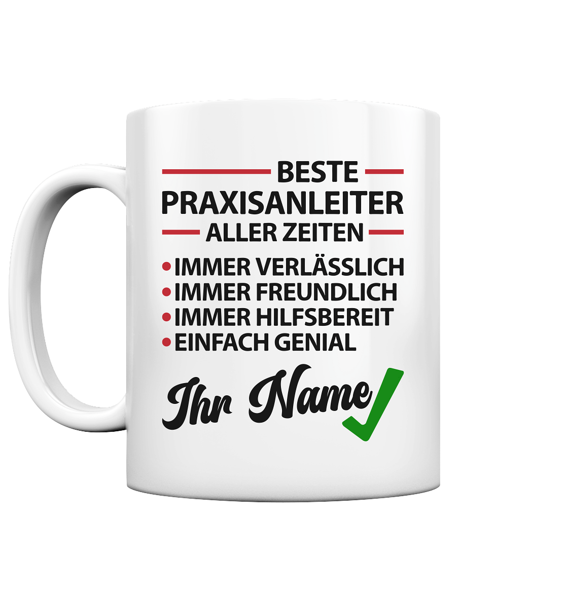 Praxisanleiter Tasse Personalisiert - bedruckt mit euren Namen