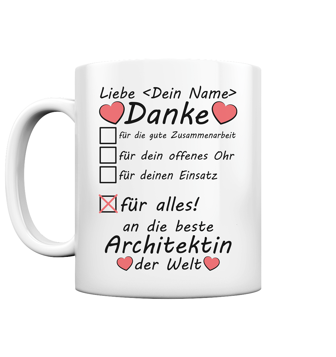 Architektin Danke sagen | Richtfest Geschenk Tasse