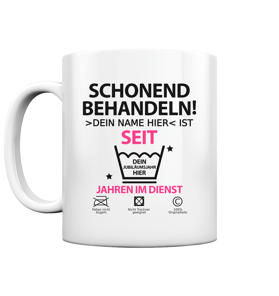Jubiläumsgeschenk Kollegin Kollege - Personalisierte Tasse mit Namen