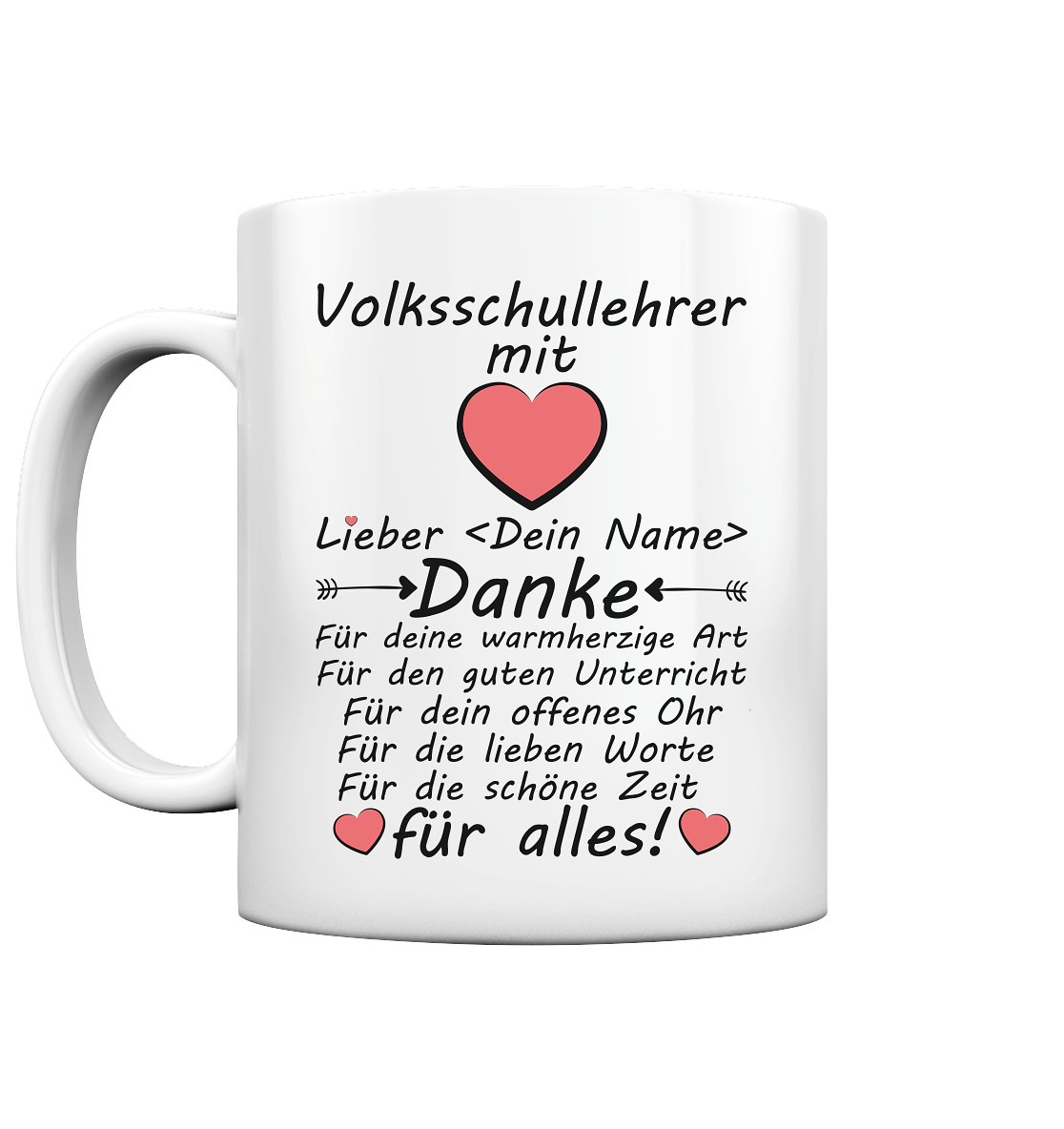 Abschiedsgeschenk Volksschullehrer Tasse 3