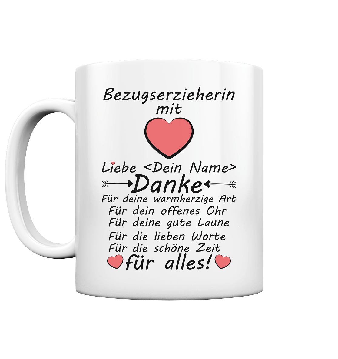Abschiedsgeschenk Bezugserzieherin Geschenk - Danke Tasse