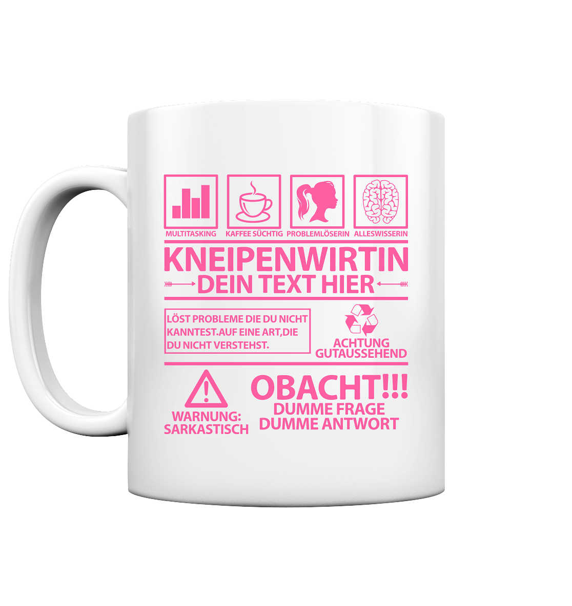 Geschenk für Kneipenwirtin  - Personalisierte Sprüche Tasse 