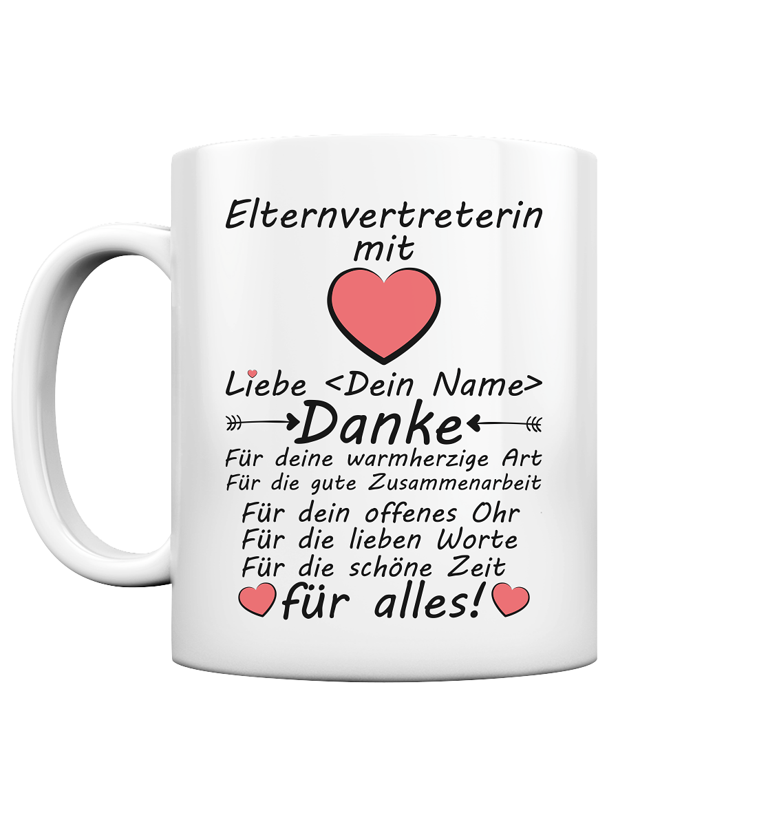 Elternvertreterin Danke Sagen - Personalisierte Tasse