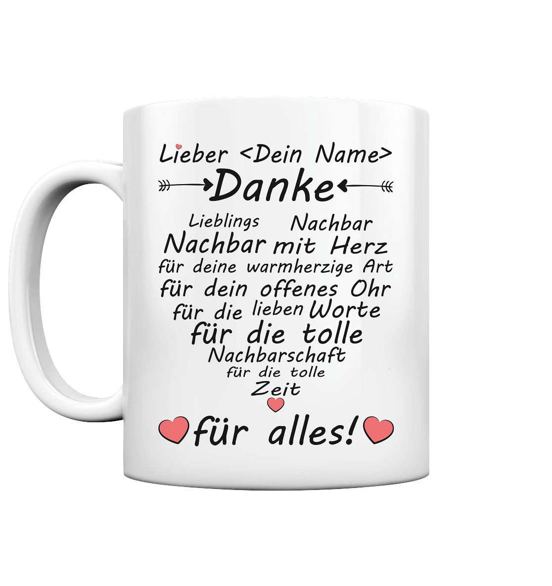 Dankeschön Danke sagen Geschenk an liebe Nachbar Tasse