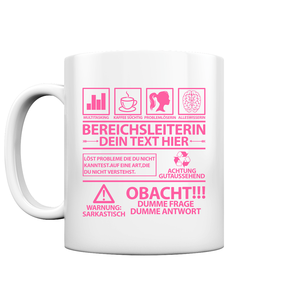 Bereichsleiterin Tasse mit Wunschnamen