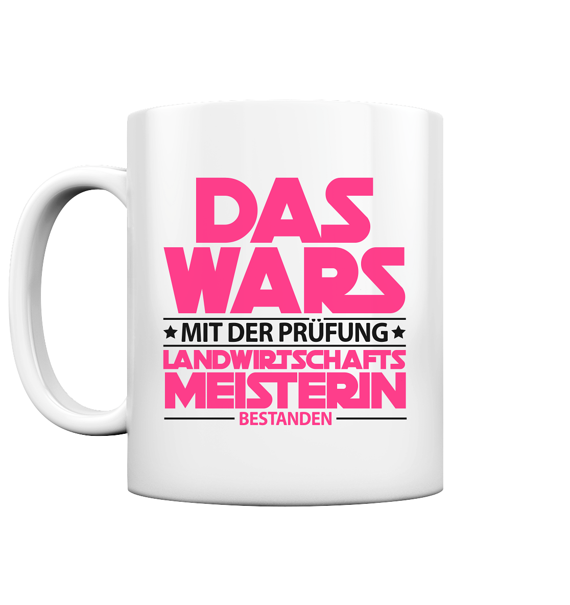 Geschenk zur Meisterprüfung Landwirtin Tasse pink