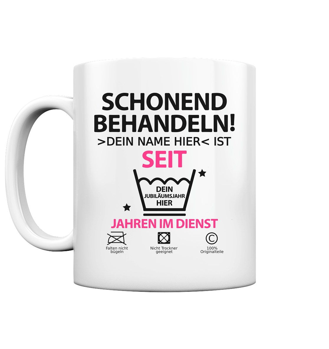 Mitarbeitergeschenk zum Jubiläum | Personalisiert tasse pink