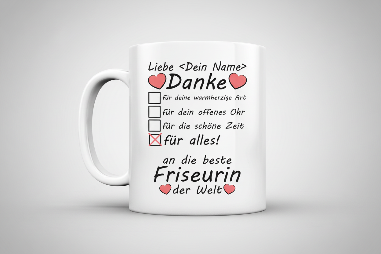 Dankeschön Tasse für Friseurin | als Abschiedsgeschenk 2
