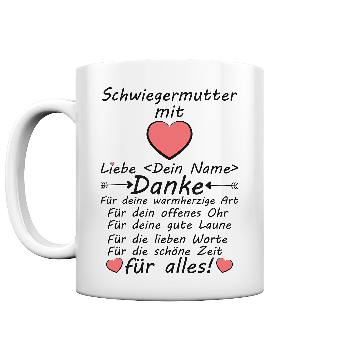Danksagung Danke an Beste Schwiegermutter Tasse 2