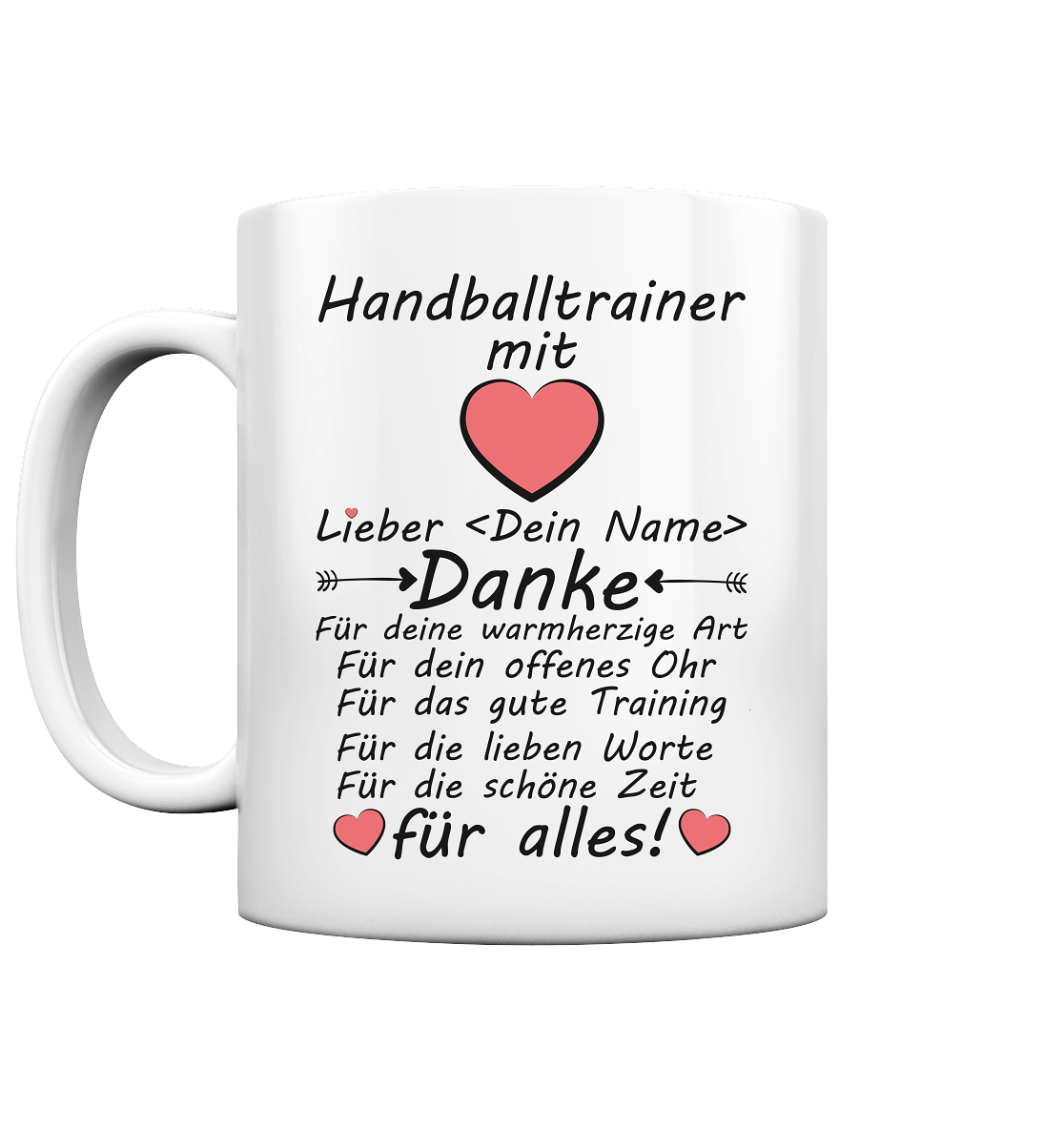 Abschiedsgeschenk Trainer Handball - Personalisierte Danke Tasse