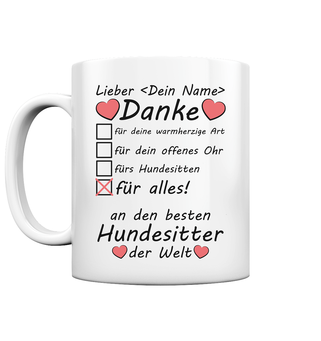 Beste Hundesitter Geschenk | Tasse  mit eigenen Namen 2