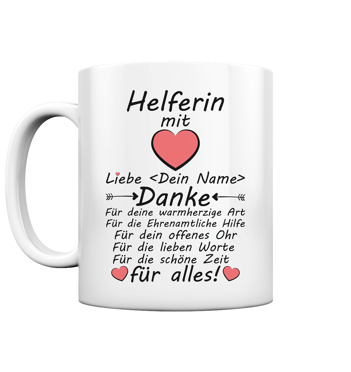 Danksagung Dankeschön Tasse an Ehrenamtliche Helferin Geschenk
