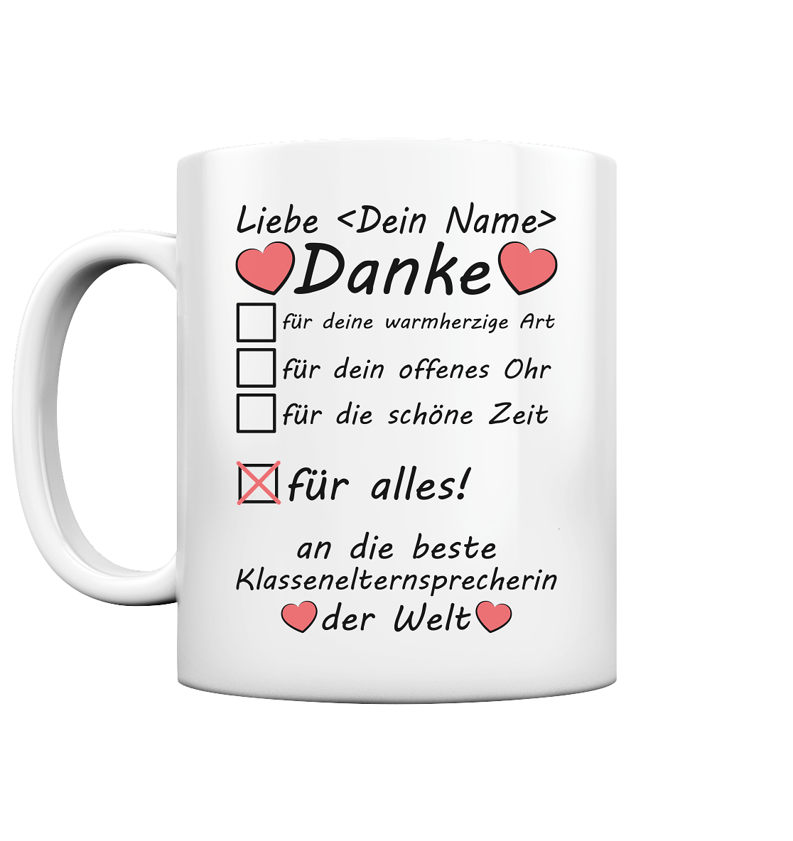 Klassenelternsprecherin Geschenk | um Danke zu Sagen Tasse