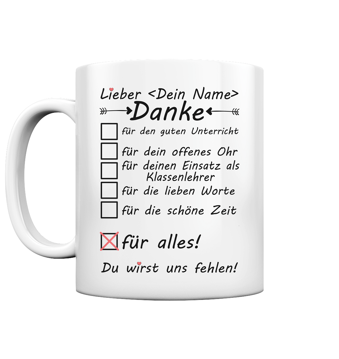 Danke Sagen Dankeschön Klassenlehrer Klassenlehrerin Geschenk Tasse