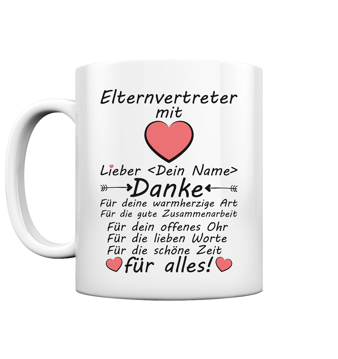 Elternvertreter Danke Sagen - Personalisierte Tasse 2