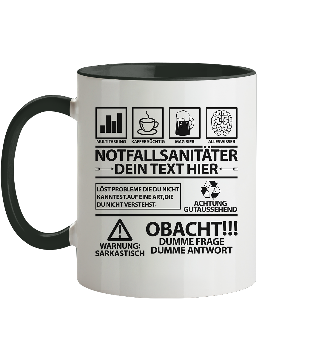 Notfallsanitäter Geschenk - Lustige Sprüche Tasse für Männer Personalisiert