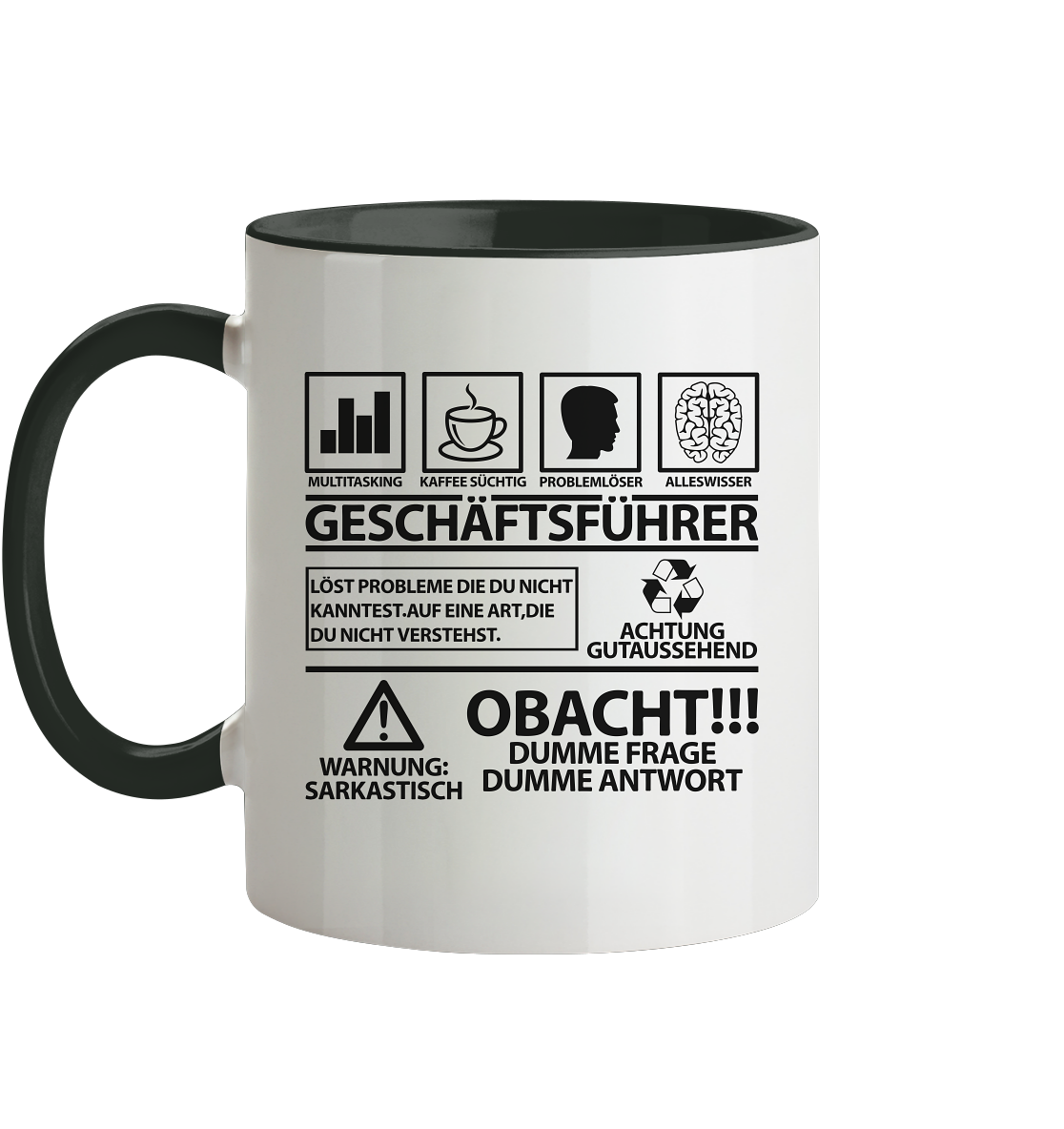 Geschäftsführer Tasse - Warnung Sarkastisch
